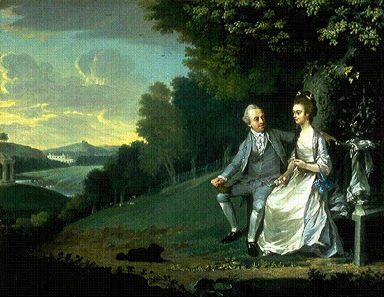 unknow artist Portrait of Sir Francis and Lady Dashwood at West Wycombe Park china oil painting image